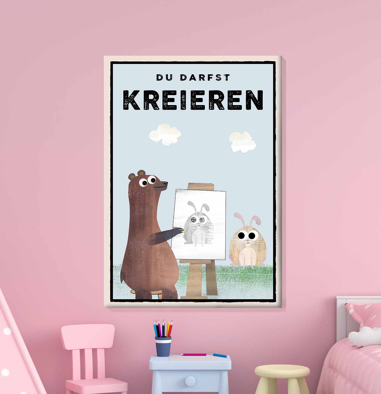 Du darfst KREIEREN - Leinwand - Kindermut