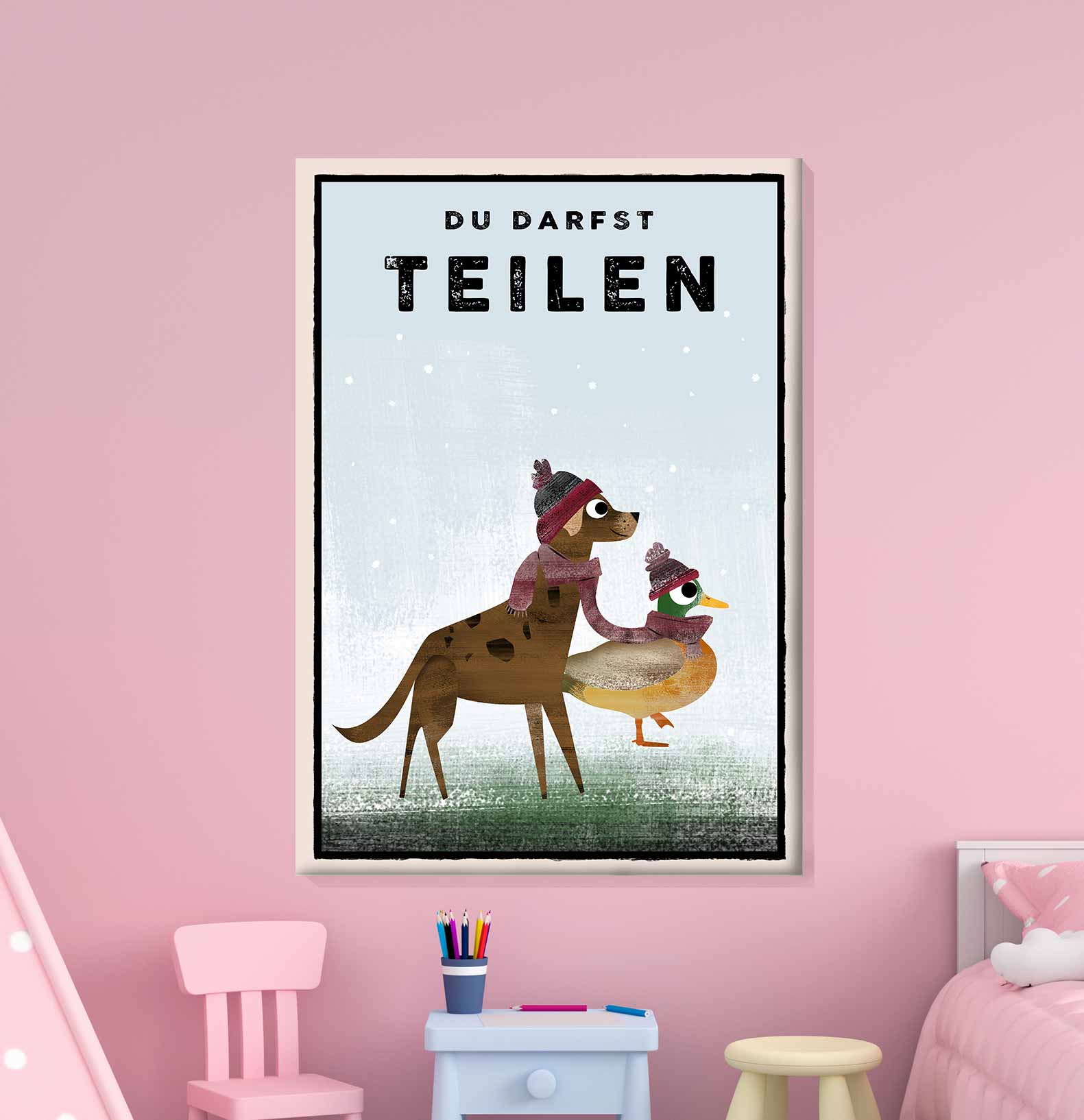 Du darfst TEILEN - Leinwand - Kindermut