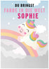 Farbe in die Welt personalisierte Einhorn - Poster - Kindermut