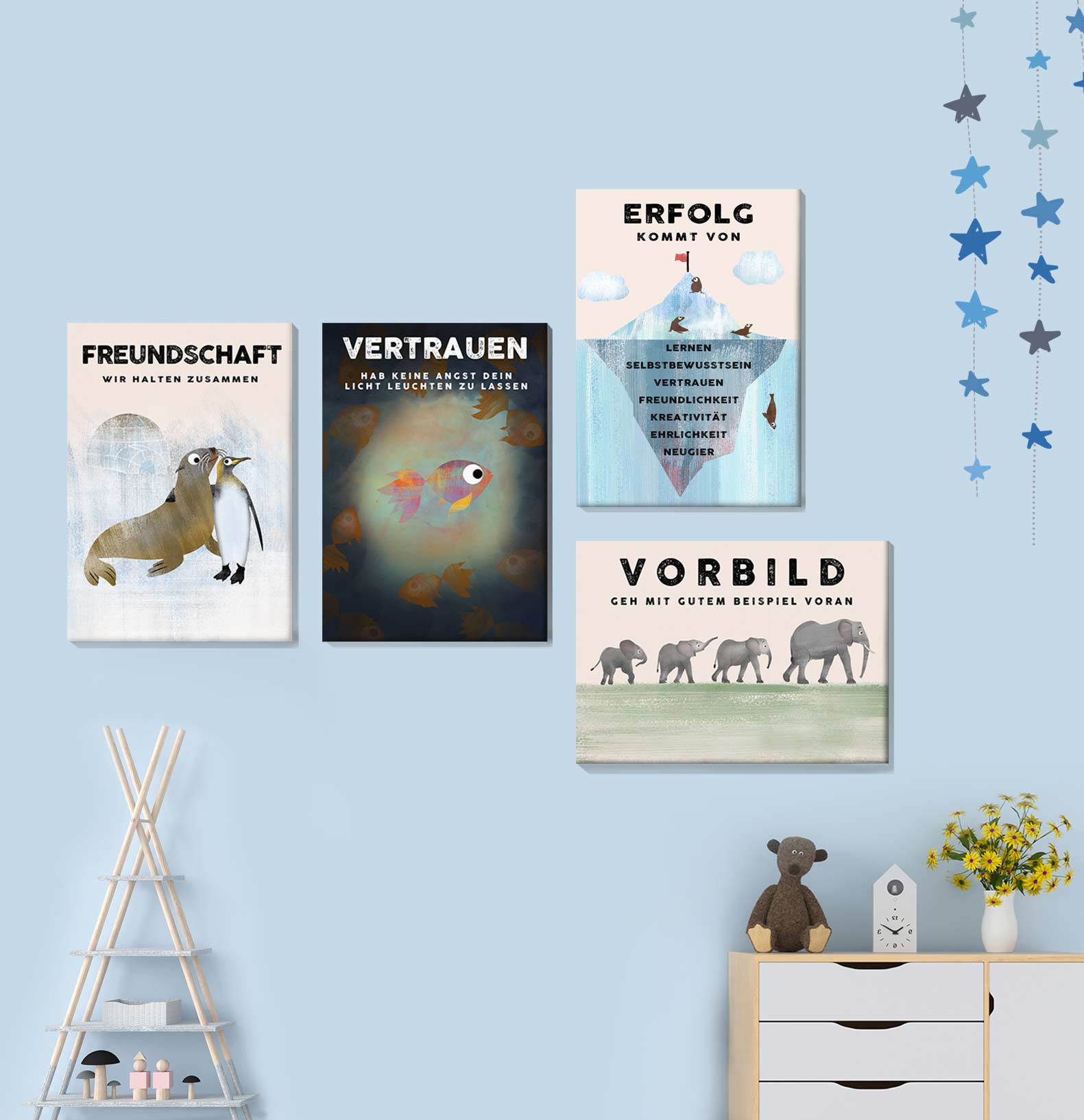 Zauberzukunft Sparpaket - 4er Leinwand Set - Kindermut